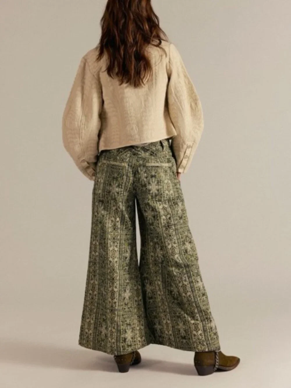 NWT Free People Dahlia Wide Leg Pants in Chartreuse - Size 4 (Oversized)